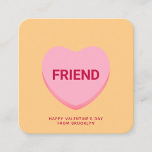 Friend orange conversation heart Valentine's card