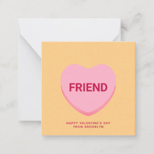 Friend orange conversation heart Valentine's Day Card