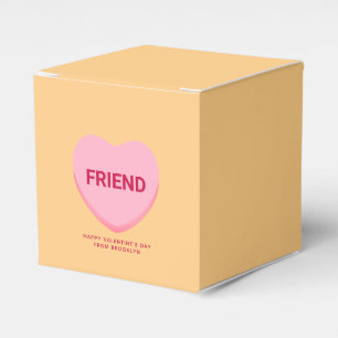 Friend orange pink conversation heart Valentine's Favour Box