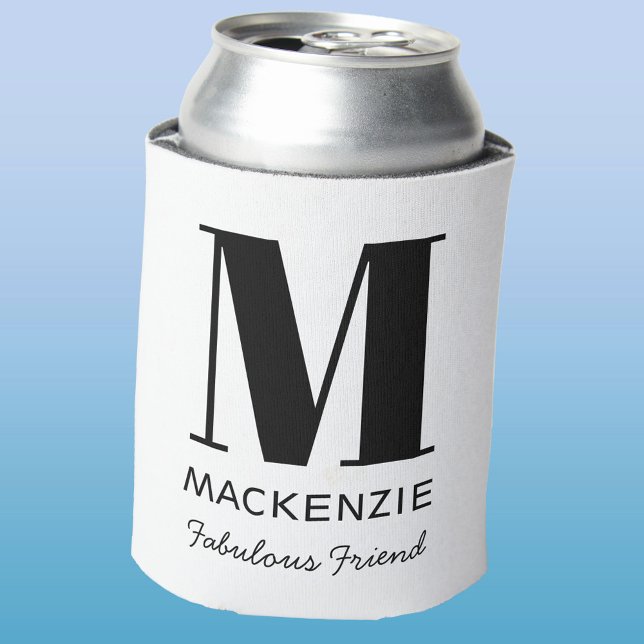 Friend ot the Bride Monogram Name Can Cooler (Fabulous friend of the bride or groom monogram initial can cooler)