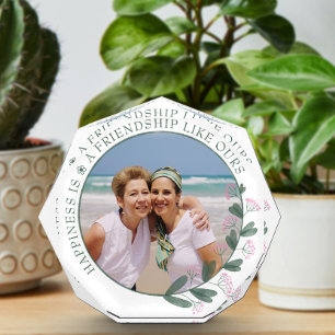 Friend Photo Pink Wildflower Picture Frame Block