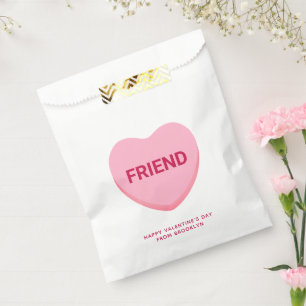 Friend pink conversation heart Valentine's Day Favour Bag