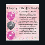 Friend Poem  18th Birthday Notepad<br><div class="desc">A great gift for a special friend on their 18th Birthday</div>