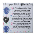 Friend Poem 40th Birthday Tile<br><div class="desc">A great gift for a friend on their 40th Birthday</div>