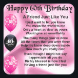 Friend poem - 60th Birthday Square Sticker<br><div class="desc">A great gift for a friend on their 60th Birthday.</div>