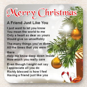 Friend Poem - Christmas Design Coaster