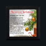 Friend Poem - Christmas Design Gift Box<br><div class="desc">A great gift for a friend at christmas</div>