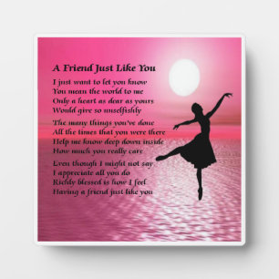 Friend Poem Plaque  -  Ballerina  Design