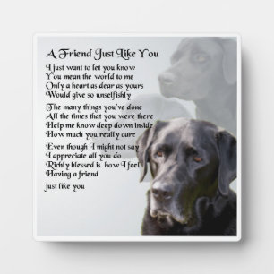 Friend Poem Plaque - Black Labrador Design
