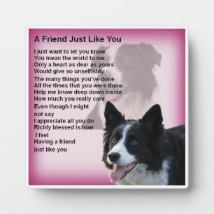 Friend Poem Plaque - Border Collie Design