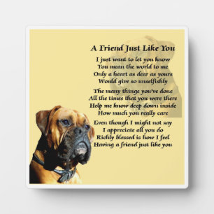 Friend Poem Plaque - Boxer Dog Design