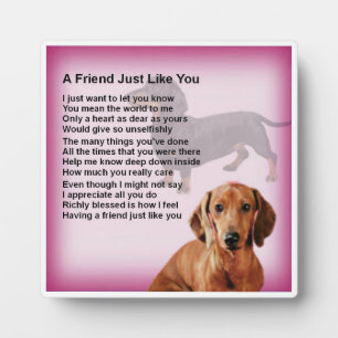 Friend Poem Plaque - Daschund Dog Design