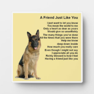 Friend Poem Plaque - German Shepherd Dog Design