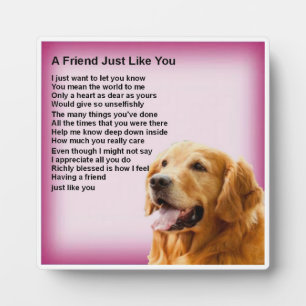 Friend Poem Plaque - Golden Retriever Design