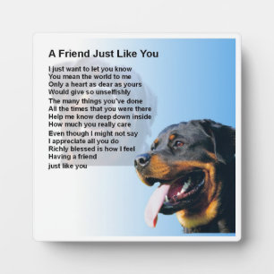 Friend Poem Plaque - Rottweiler Dog Design