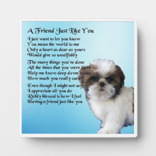 Friend Poem Plaque  -  Shih Tzu Dog  Design