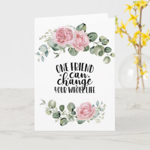 Friend Postcard, Friendship Quote aesthetic floral Card