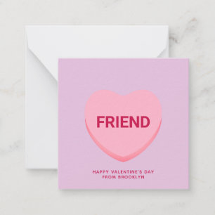 Friend purple conversation heart Valentine's Day Card