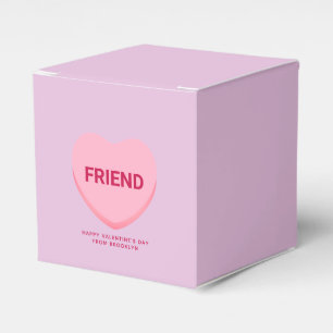 Friend purple pink conversation heart Valentine's Favour Box