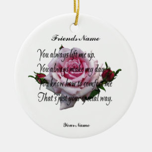 FRIEND QUOTE CERAMIC TREE DECORATION