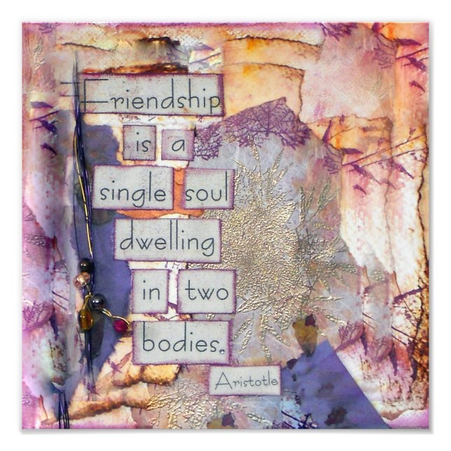 Friend Quote Friendship Is A Single Soul Photo Print (Front)