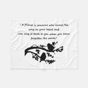 Friend Quote Song in my Heart Birds Fleece Blanket