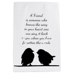 Friend quote Song in your Heart & Birds Medium Gift Bag