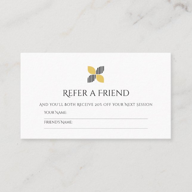 Friend Referral Professional Black and Gold Clover (Front)