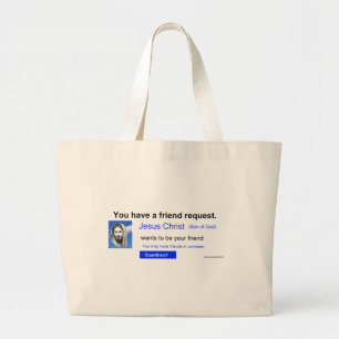 Friend Request Large Tote Bag