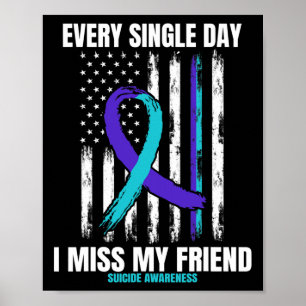 Friend Suicide Awareness Prevention American Flag Poster