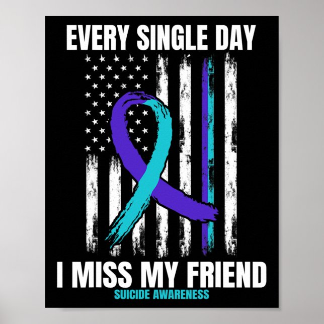 Friend Suicide Awareness Prevention American Flag  Poster (Front)
