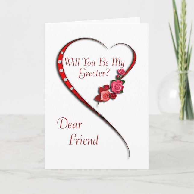 Friend, Swirling heart Greeter invitation (Front)
