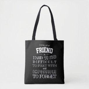 Friend Thank you Appreciation Gift script bff Tote Bag