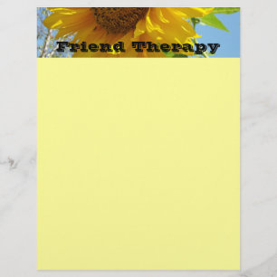Friend Therapy Letterhead stationery Sunflowers