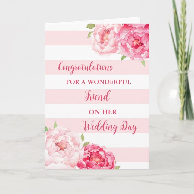 Friend Wedding Day Congratulations Card (Front)