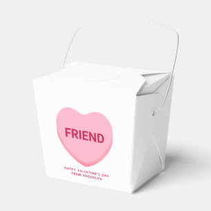 Friend white pink conversation heart Valentine's Favour Box