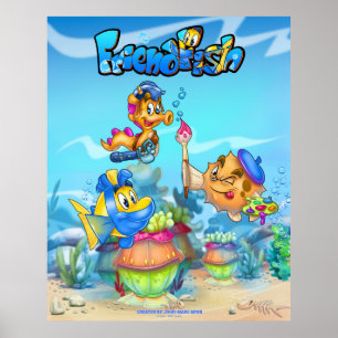 FriendFish cute cartoon fish poster