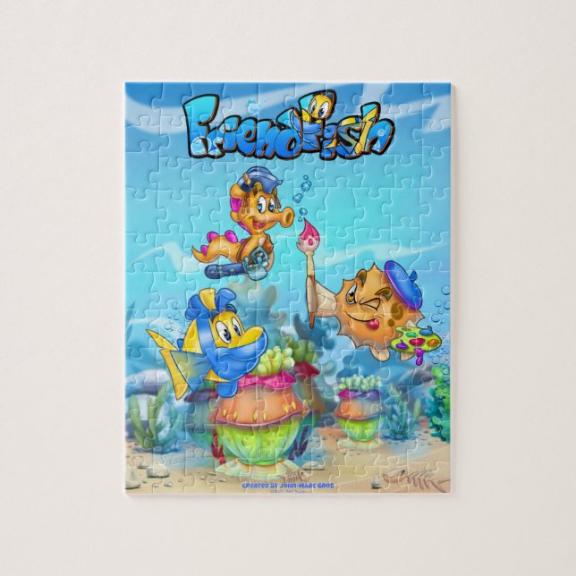 FriendFish cute cartoon fish puzzle (Vertical)