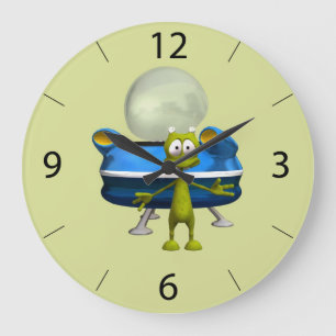 Friendly Alien Large Clock