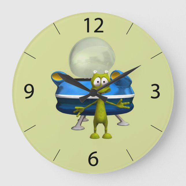 Friendly Alien Large Clock (Front)