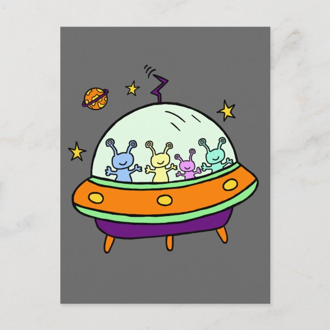 Friendly Aliens Postcard (Front)