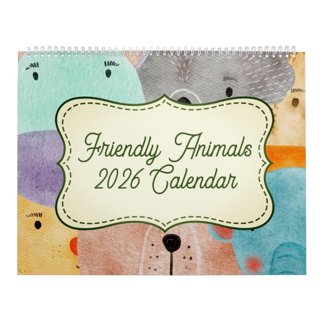 Friendly Animals Calendar 2024 (Cover)