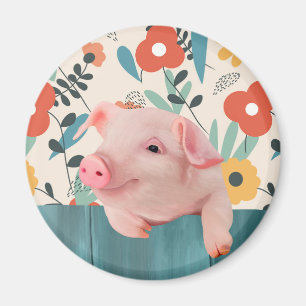 Friendly Baby Pig Cute Baby Animal Magnet