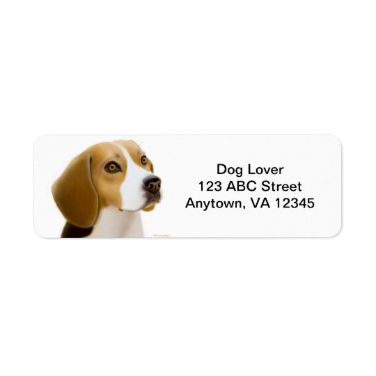 Friendly Beagle Dog Customisable Return Address Label