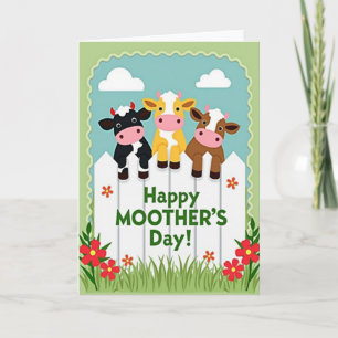 Friendly Bovines Mothers Day Card