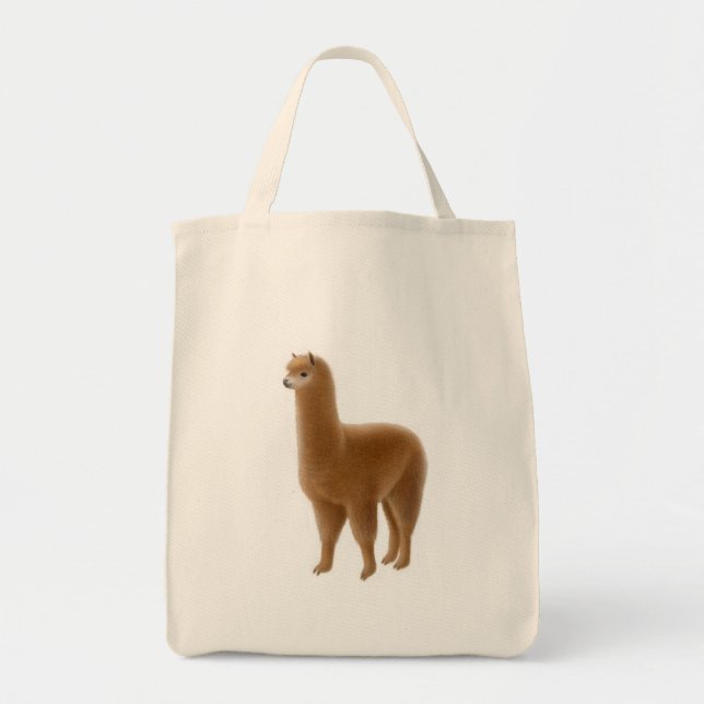 Friendly Brown Alpaca Tote Bag (Front)