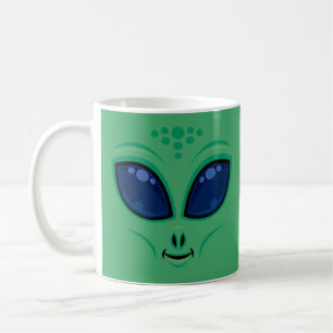 Friendly Cartoon Alien Face Coffee Mug
