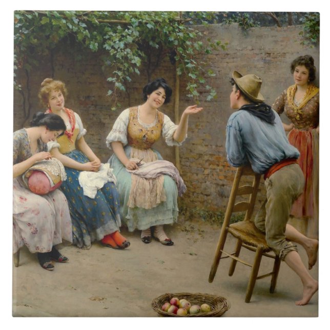 Friendly Chat Ceramic Tile (Front)