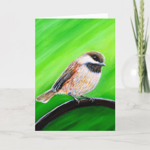 Friendly Chickadee Painting Card