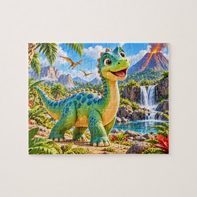 Friendly Dinosaur Adventure Jigsaw Puzzle (Horizontal)